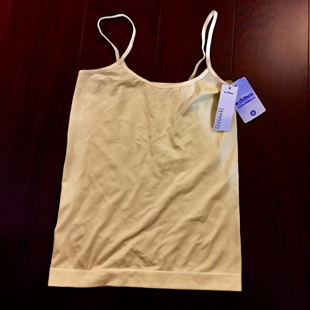 2/$20 NEW Le Chateau Light Pale Yellow Tank Top XS